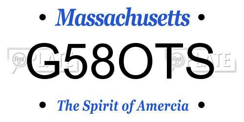 G58OTS Massachusetts License Plate