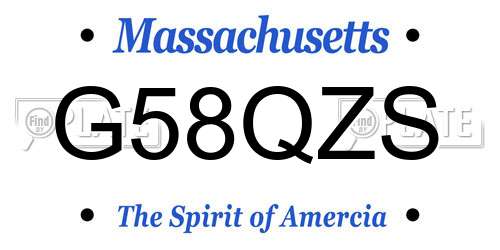 G58QZS Massachusetts License Plate