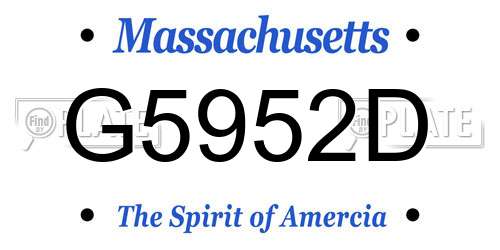 G5952D Massachusetts License Plate