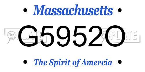 G5952O Massachusetts License Plate