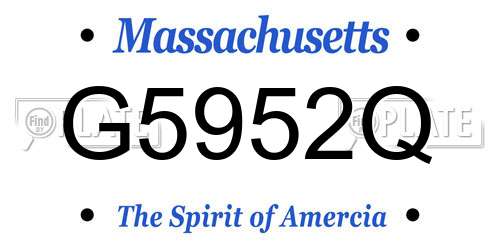 G5952Q Massachusetts License Plate