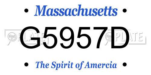G5957D Massachusetts License Plate