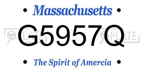 G5957Q Massachusetts License Plate