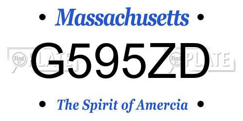 G595ZD Massachusetts License Plate