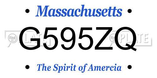 G595ZQ Massachusetts License Plate