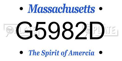 G5982D Massachusetts License Plate