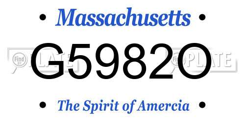 G5982O Massachusetts License Plate