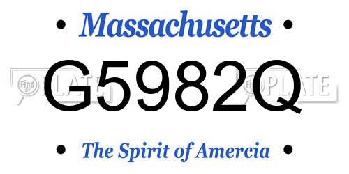G5982Q Massachusetts License Plate