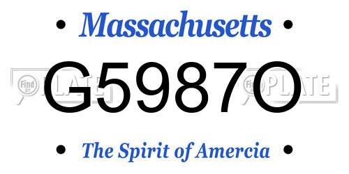 G5987O Massachusetts License Plate