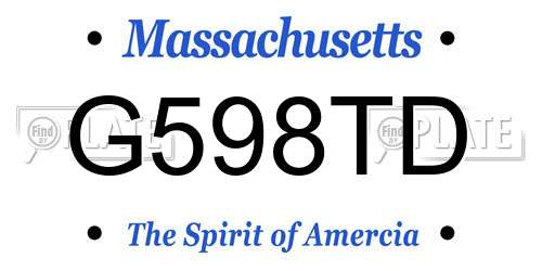 G598TD Massachusetts License Plate