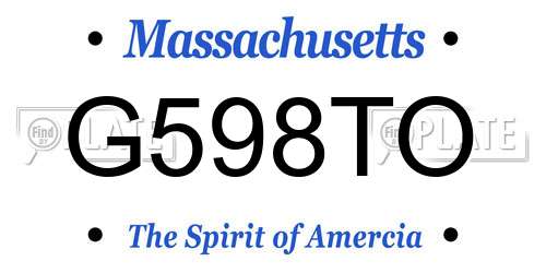 G598TO Massachusetts License Plate