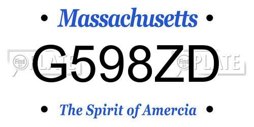 G598ZD Massachusetts License Plate