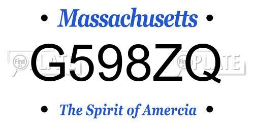 G598ZQ Massachusetts License Plate