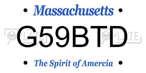 G59BTD Massachusetts License Plate