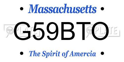 G59BTO Massachusetts License Plate