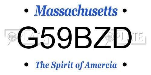 G59BZD Massachusetts License Plate