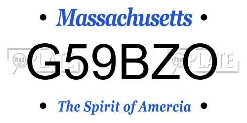 G59BZO Massachusetts License Plate