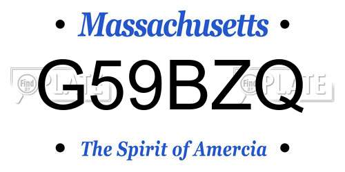 G59BZQ Massachusetts License Plate