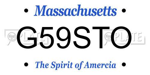 G59STO Massachusetts License Plate