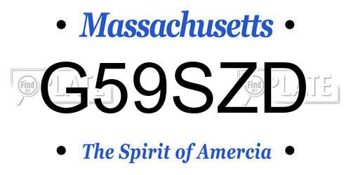 G59SZD Massachusetts License Plate