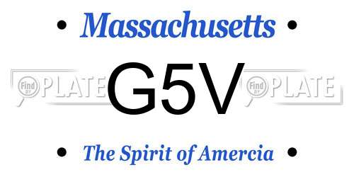G5V Massachusetts License Plate