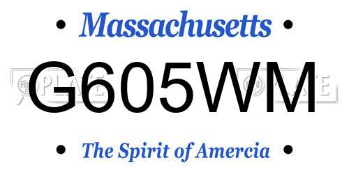 G605WM Massachusetts License Plate