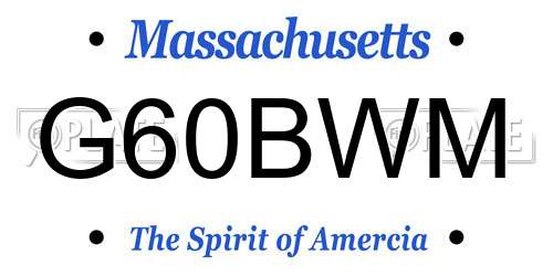 G60BWM Massachusetts License Plate