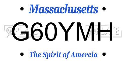 G60YMH Massachusetts License Plate