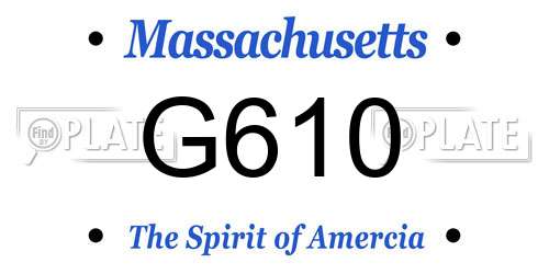 G610 Massachusetts License Plate