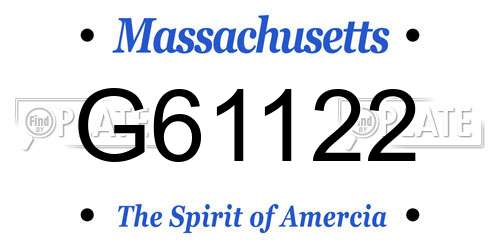 G61122 Massachusetts License Plate