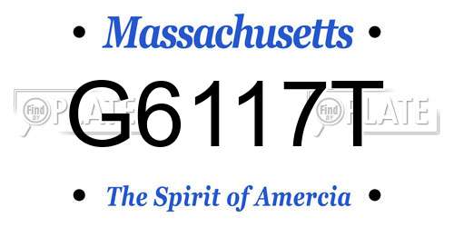 G6117T Massachusetts License Plate