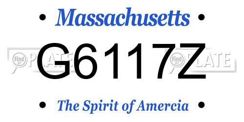 G6117Z Massachusetts License Plate