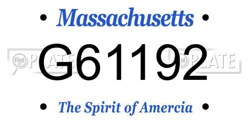 G61192 Massachusetts License Plate