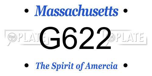 G622 Massachusetts License Plate