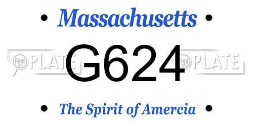 G624 Massachusetts License Plate
