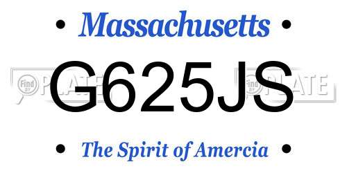 G625JS Massachusetts License Plate