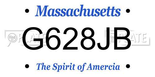 G628JB Massachusetts License Plate
