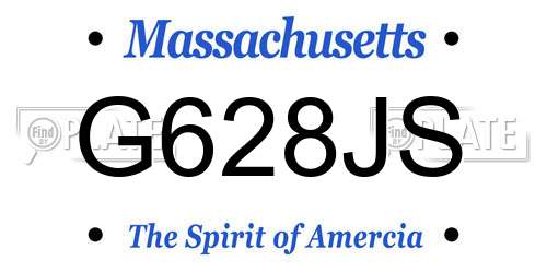 G628JS Massachusetts License Plate
