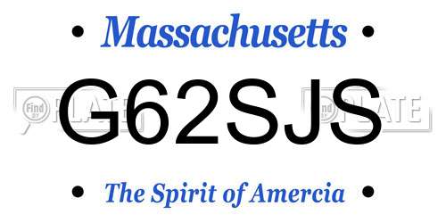 G62SJS Massachusetts License Plate