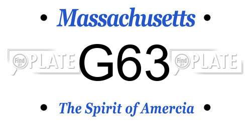 G63 Massachusetts License Plate
