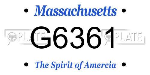 G6361 Massachusetts License Plate