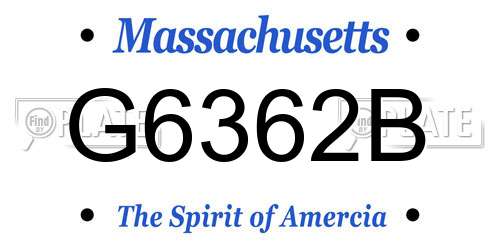 G6362B Massachusetts License Plate