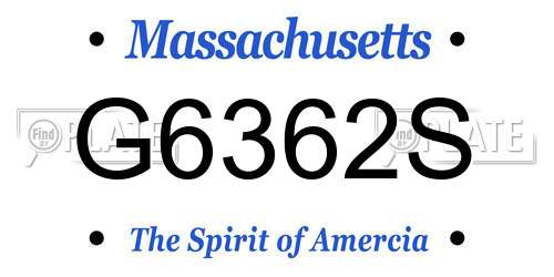 G6362S Massachusetts License Plate