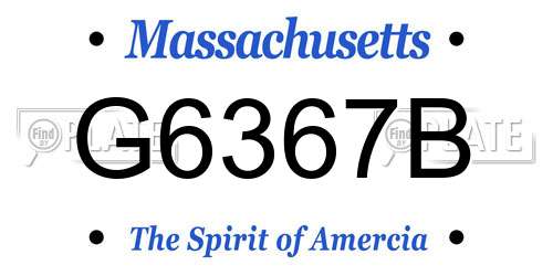 G6367B Massachusetts License Plate