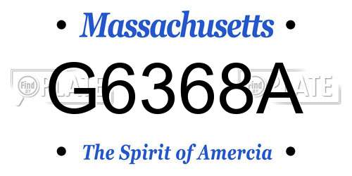 G6368A Massachusetts License Plate