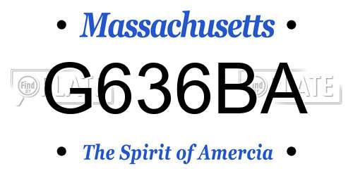 G636BA Massachusetts License Plate