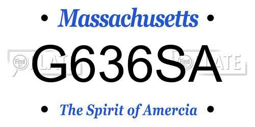 G636SA Massachusetts License Plate