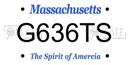 G636TS Massachusetts License Plate