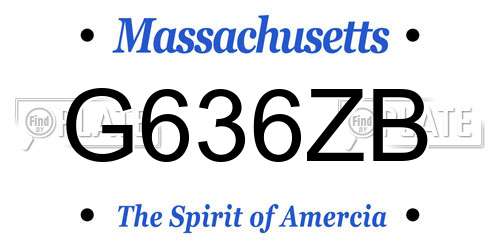 G636ZB Massachusetts License Plate