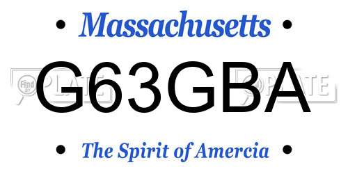 G63GBA Massachusetts License Plate